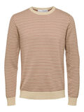 Selected STRIPED KNITTED PULLOVER, Oatmeal, highres - 16086647_Oatmeal_967592_001.jpg