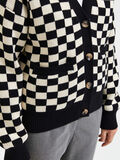 Selected CHECKED KNITTED CARDIGAN, Black, highres - 16088414_Black_999750_006.jpg