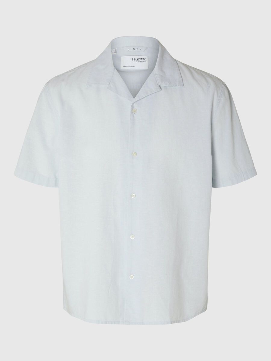 Selected LINEN BLEND SHORT SLEEVED SHIRT, Skyway, highres - 16092978_Skyway_1089931_001.jpg
