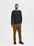 Selected CREW NECK KNITTED PULLOVER, Peat, highres - 16059390_Peat_954842_005.jpg