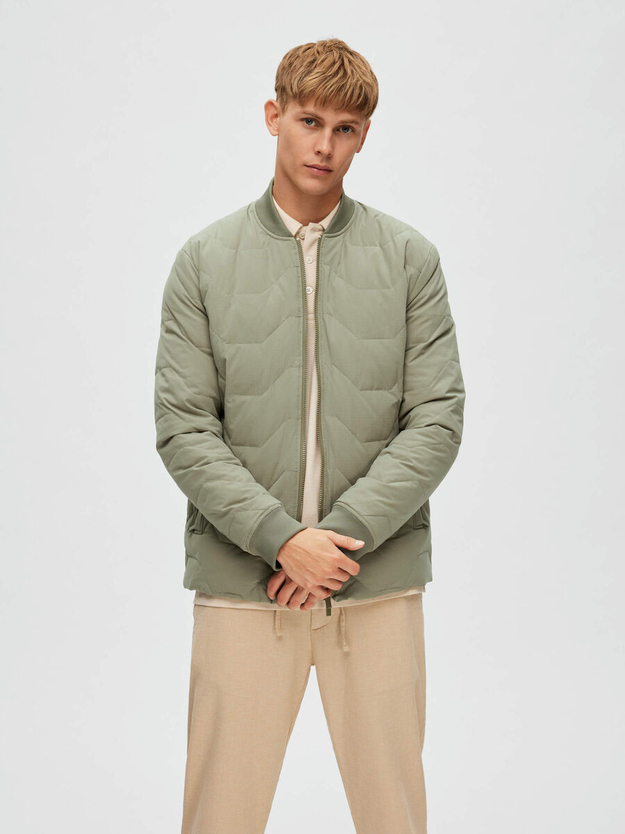 Selected QUILTED RE:DOWN® BOMBER JACKET, Vetiver, highres - 16087387_Vetiver_003.jpg