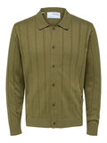 Selected RIBBED KNITTED CARDIGAN, Martini Olive, highres - 16087550_MartiniOlive_001.jpg