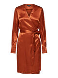 Selected SATIN WRAP - MINI DRESS, Ginger Bread, highres - 16070555_GingerBread_001.jpg