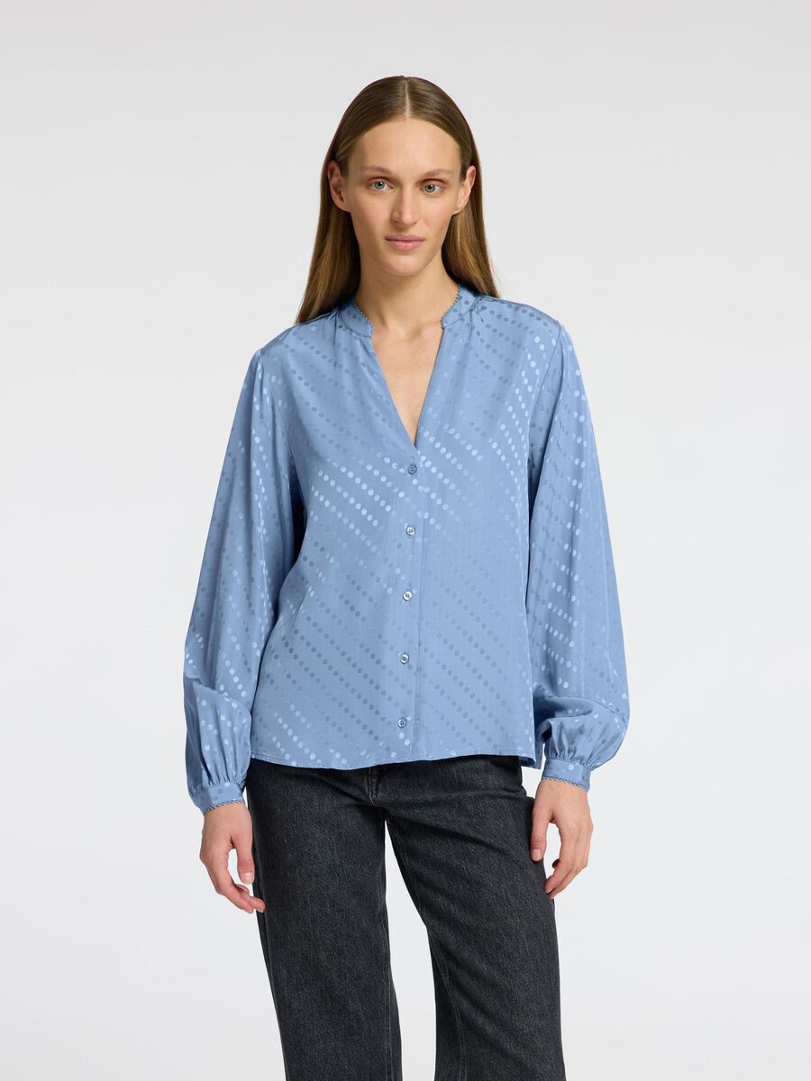 Selected VISCOSE BLEND LONG SLEEVED BLOUSE, Endless Sky, highres - 16096259_EndlessSky_003.jpg