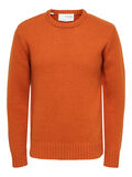 Selected CREW NECK PULLOVER, Bombay Brown, highres - 16086702_BombayBrown_001.jpg