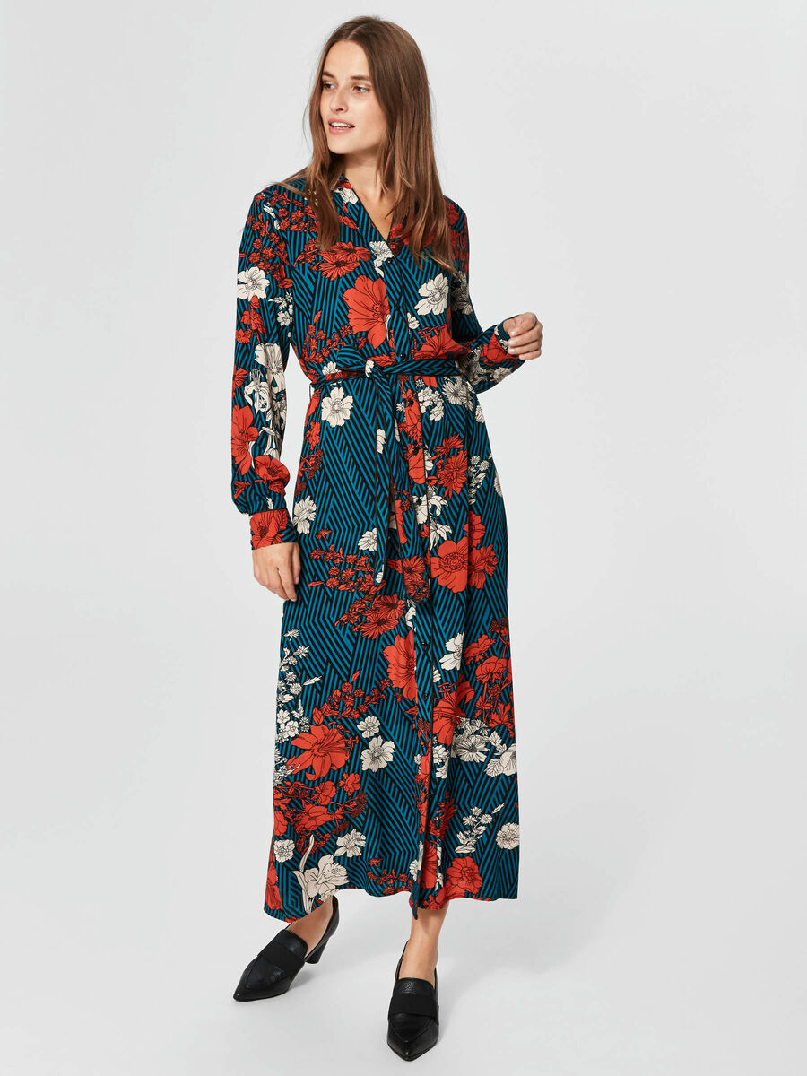 Selected FLORAL PRINTED - SHIRT DRESS, Biscay Bay, highres - 16068067_BiscayBay_688522_005.jpg