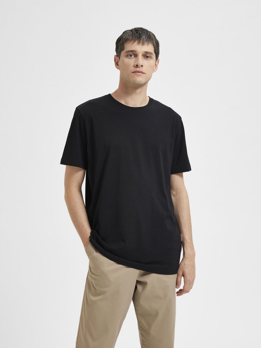 Selected REGULAR T-SHIRT, Black, highres - 16087842_Black_003.jpg