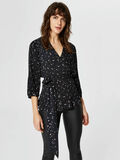 Selected PLISSÉ BLOUSE MET 3/4 MOUWEN, Black, highres - 16066367_Black_666751_003.jpg