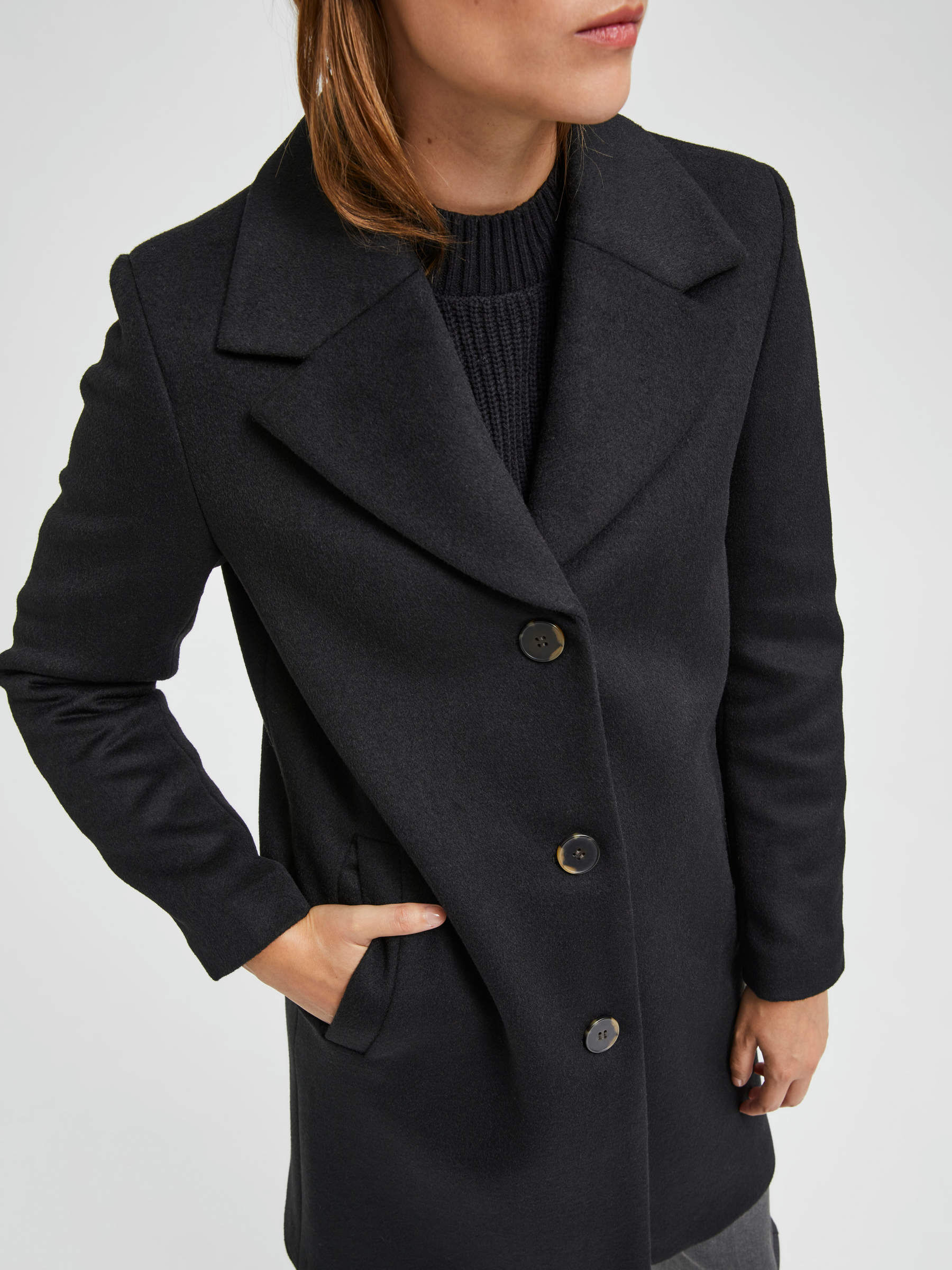 navy wool coat petite