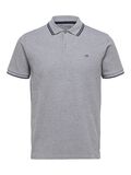 Selected KORTÆRMET POLO, Medium Grey Melange, highres - 16087840_MediumGreyMelange_001.jpg