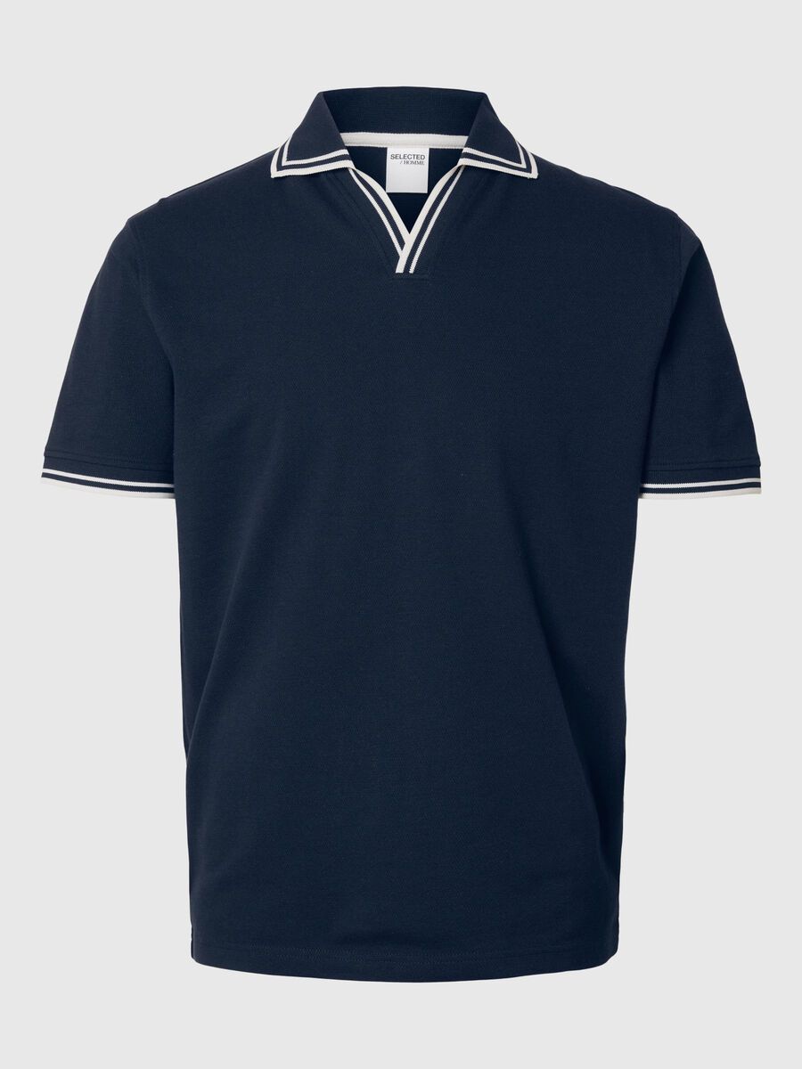 Selected SHORT SLEEVED POLO SHIRT, Sky Captain, highres - 16095731_SkyCaptain_001.jpg