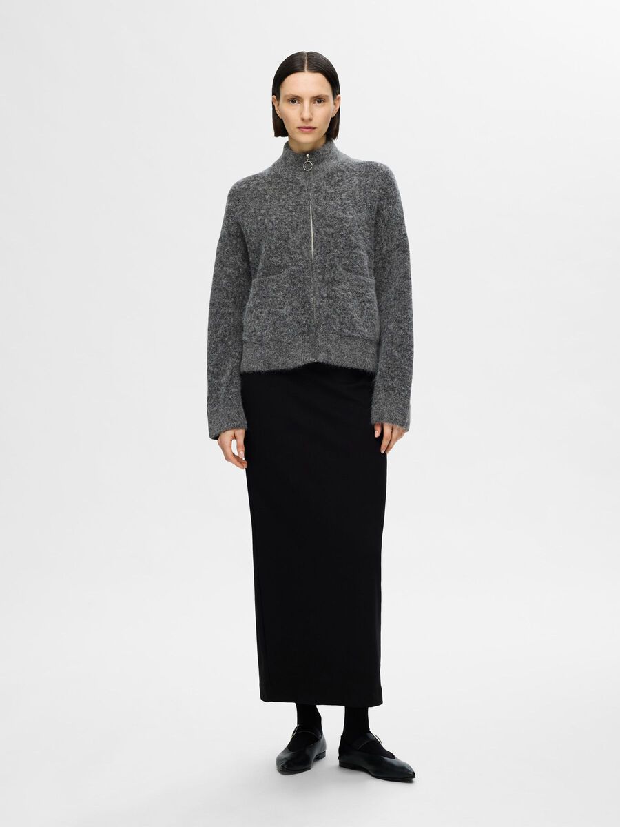 Selected WOOL BLEND CARDIGAN, Medium Grey Melange, highres - 16091220_MediumGreyMelange_005.jpg