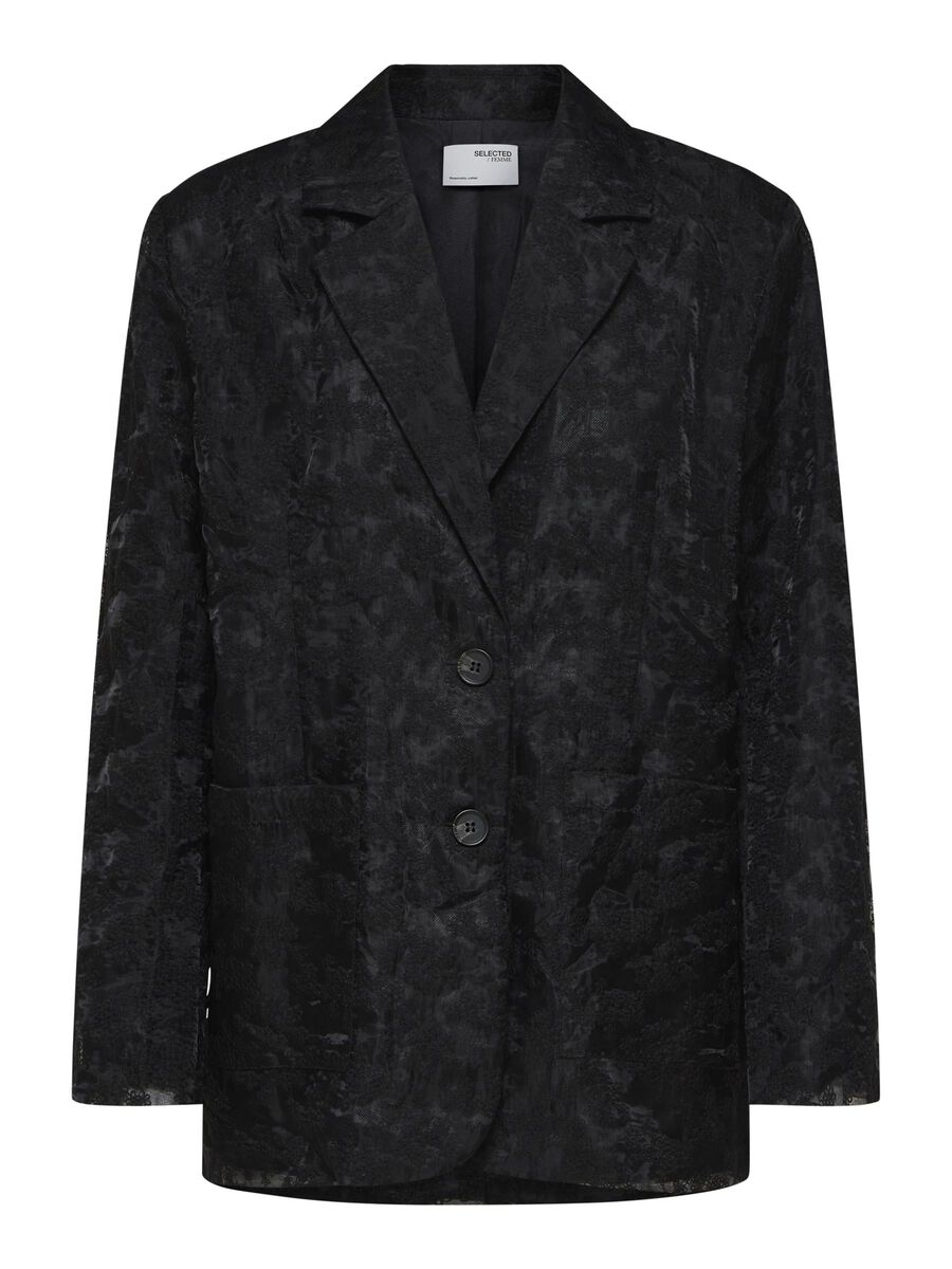 Selected RELAXED FIT LACE BLAZER, Black, highres - 16077997_Black_001.jpg