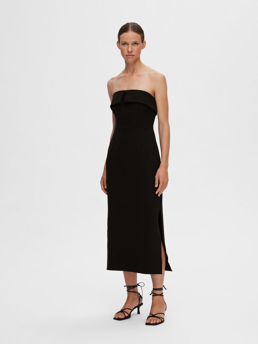 Selected STRAPLESS MIDI DRESS, Black, highres - 16094078_Black_003.jpg