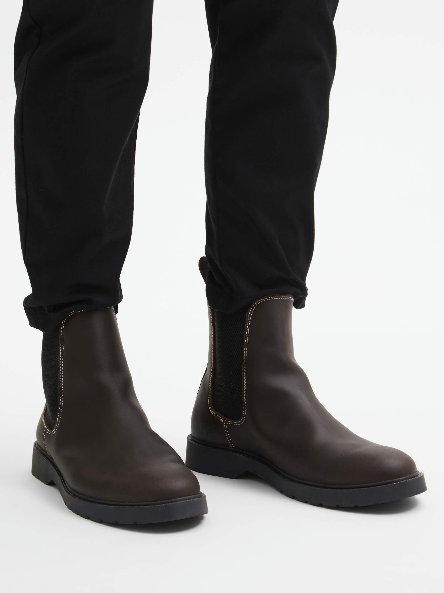 LEATHER CHELSEA BOOTS Brown SELECTED HOMME