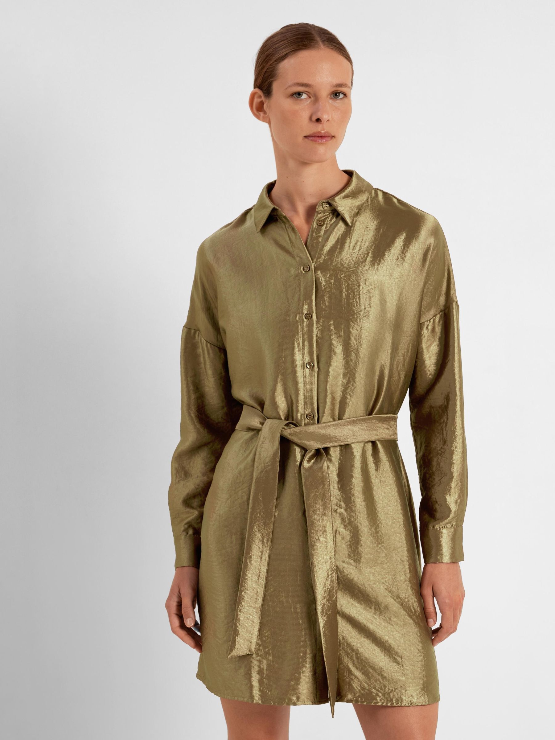 Zara gold 2025 shirt dress