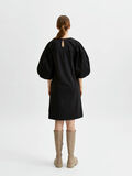 Selected 3/4 LENGTH PUFF SLEEVED DRESS, Black, highres - 16080782_Black_004.jpg