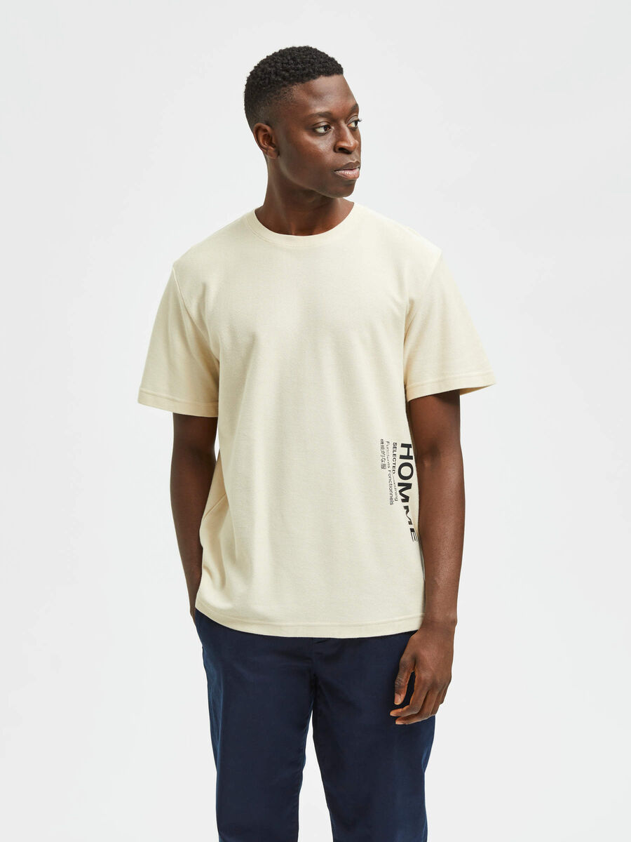 Selected PRINTET T-SHIRT, Oatmeal, highres - 16082817_Oatmeal_003.jpg