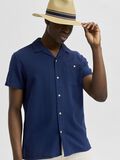 Selected DOBBY CUBAN COLLAR SHIRT, Dark Blue, highres - 16078969_DarkBlue_841996_008.jpg