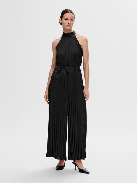 Selected NECKHOLDER PLISSEE JUMPSUIT, Black, highres - 16093089_Black_003.jpg