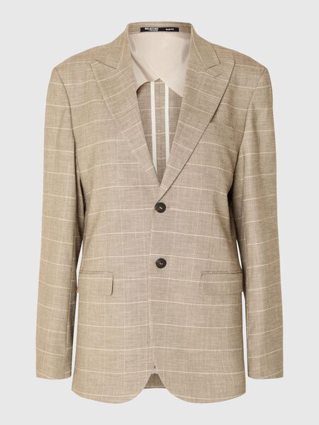 Selected CHECKED SINGLE-BREASTED BLAZER, Sand, highres - 16092442_Sand_1078274_001.jpg