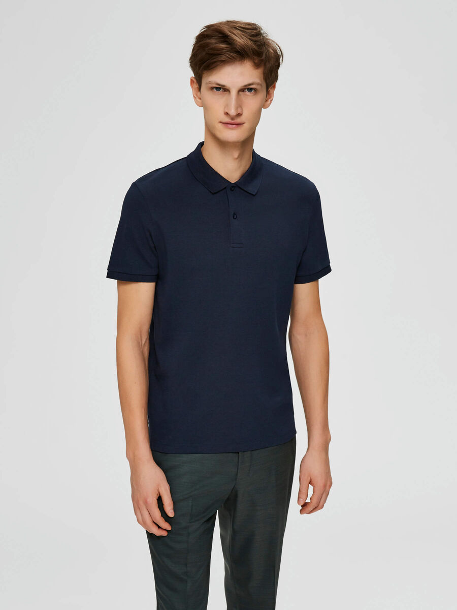 Selected REGULAR FIT - POLO SHIRT, Dark Sapphire, highres - 16072841_DarkSapphire_003.jpg