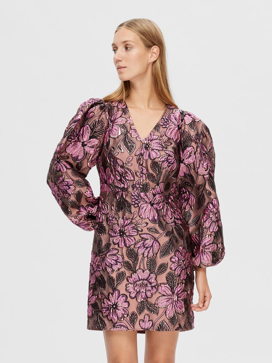 Selected FLORAL JACQUARD MINI DRESS, Pink Lavender, highres - 16092020_PinkLavender_003.jpg