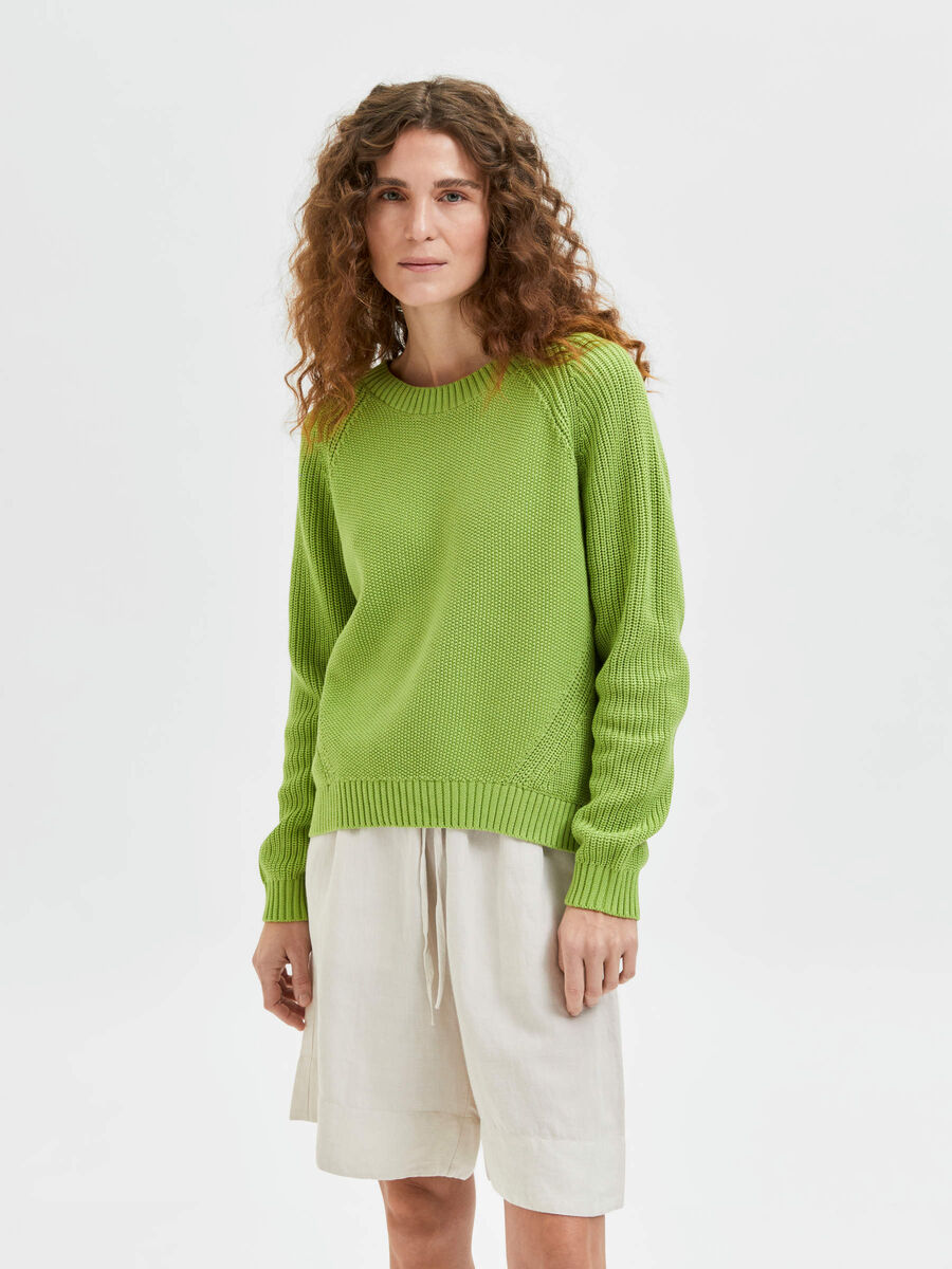 Selected RELAXED KNITTED PULLOVER, Greenery, highres - 16078281_Greenery_003.jpg