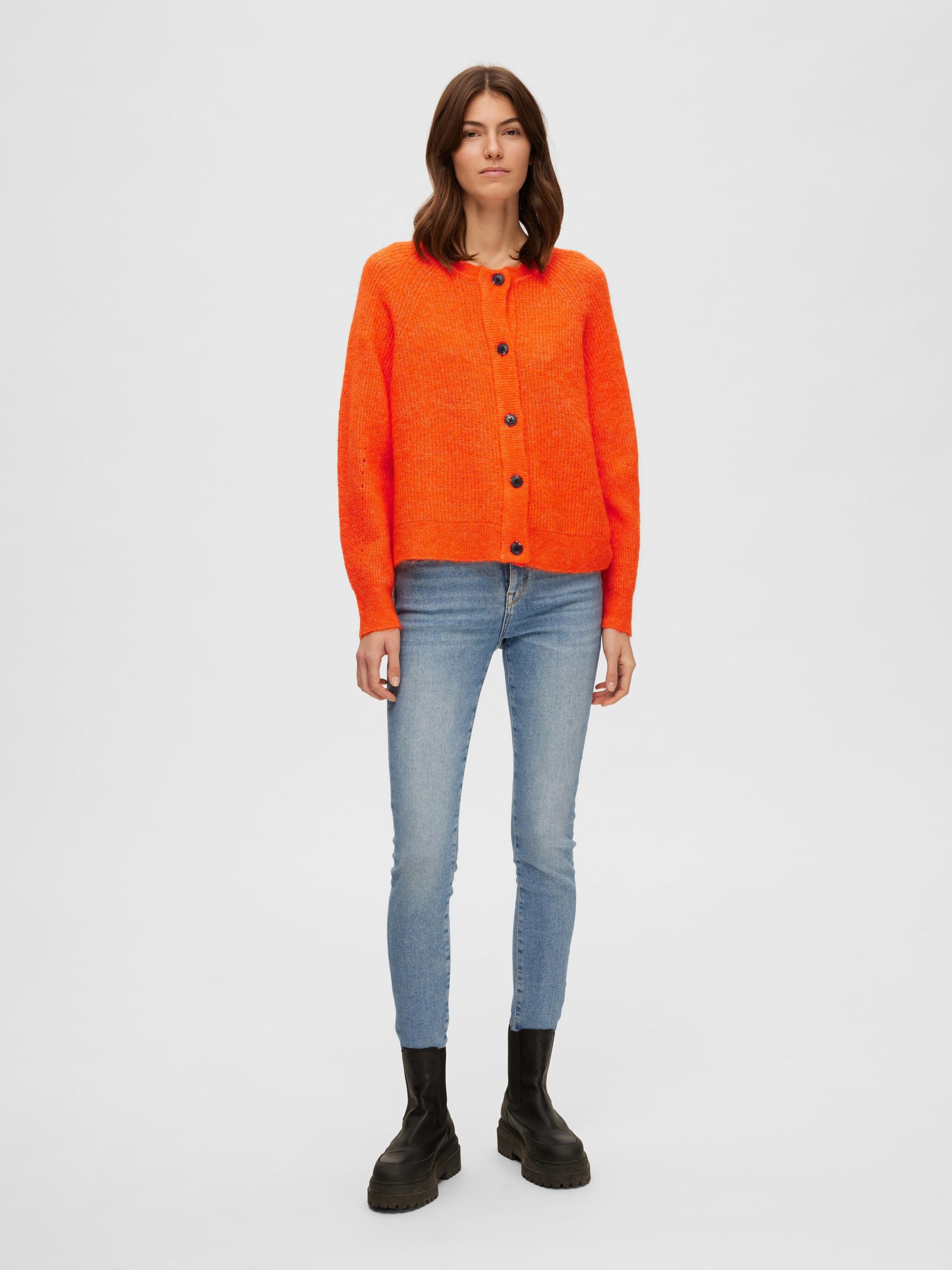 LONG SLEEVED CARDIGAN Orange SELECTED FEMME