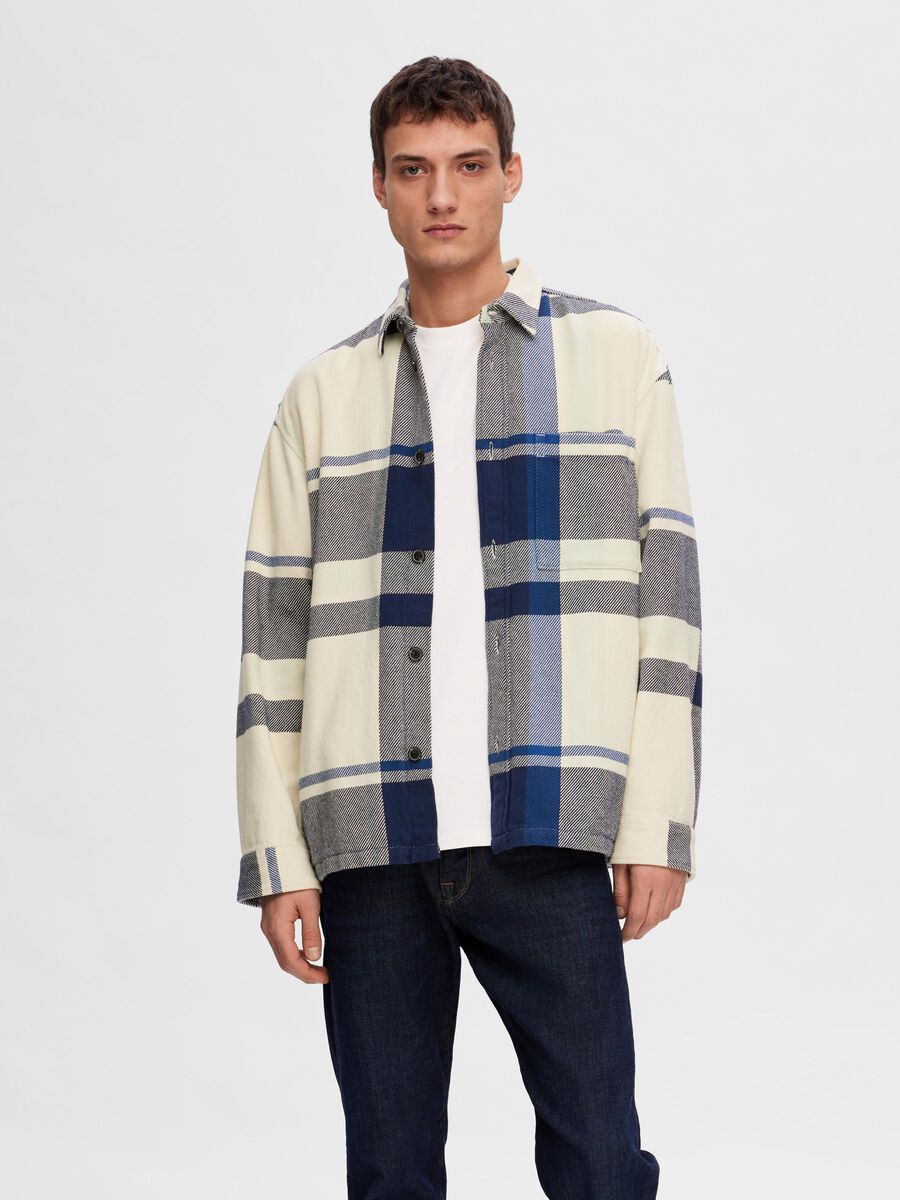 Selected CHECKED OVERSHIRT, True Blue, highres - 16092270_TrueBlue_003.jpg