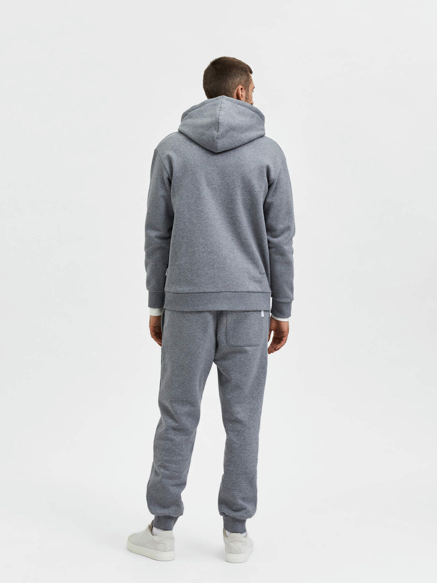 Selected DÉCONTRACTÉ SWEAT À CAPUCHE, Medium Grey Melange, highres - 16085286_MediumGreyMelange_004.jpg
