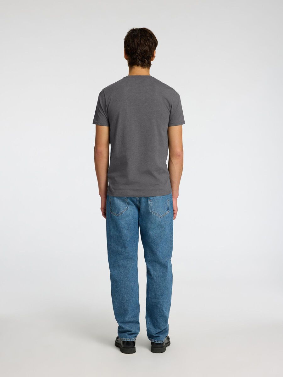 Selected 3-PACK COTTON T-SHIRT, Medium Grey Melange, highres - 16094475_MediumGreyMelange_004.jpg
