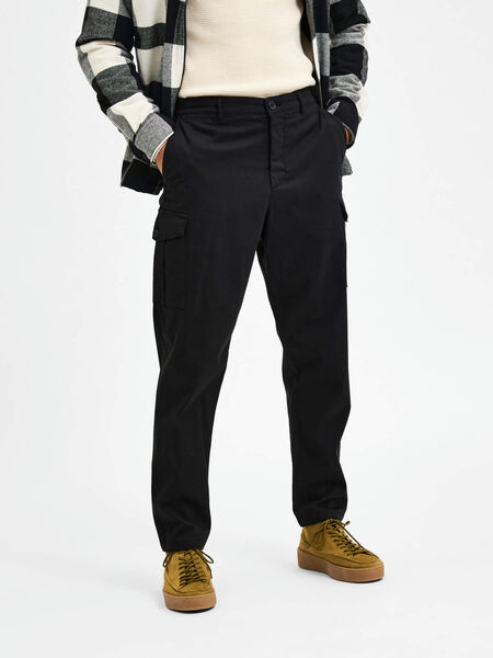 Selected TAPERED CARGO TROUSERS, Black, highres - 16083951_Black_003.jpg