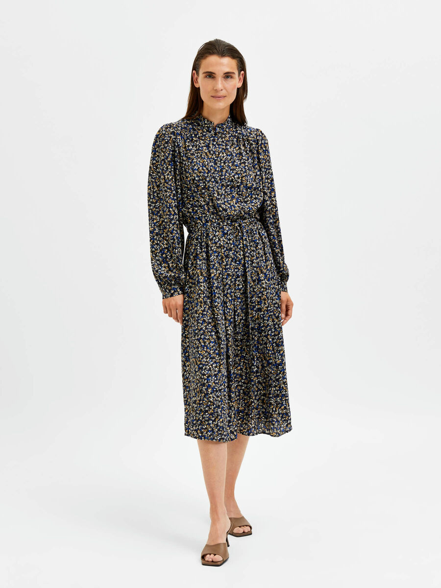 Selected PRINTED MIDI DRESS, Black, highres - 16083903_Black_918558_003.jpg