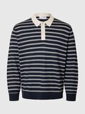 Selected 100% MERINO WOOL LONG-SLEEVED POLO, Outer Space, highres - 16098863_OuterSpace_1209031_001.jpg
