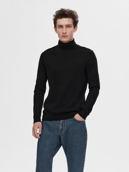 Selected LONG-SLEEVED TURTLENECK, Black, highres - 16074684_Black_003.jpg