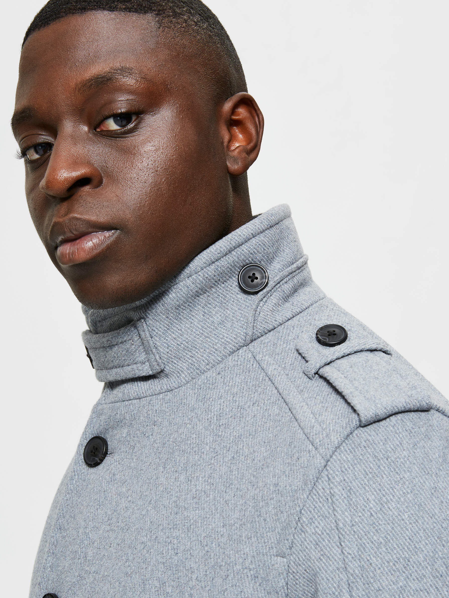 WOOL BLEND COAT Grey SELECTED HOMME