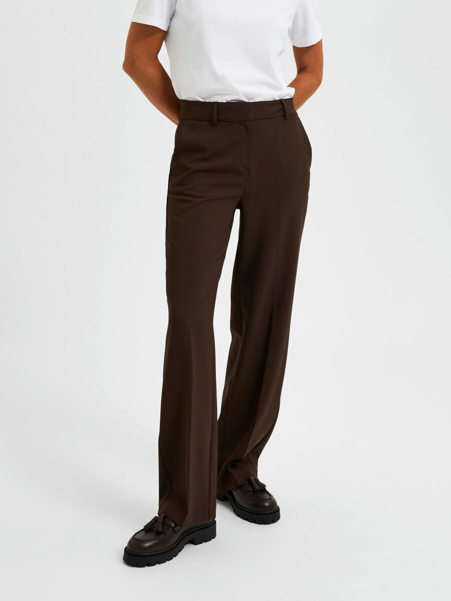 Selected WOVEN WIDE-LEG TROUSERS, Java, highres - 16087023_Java_003.jpg