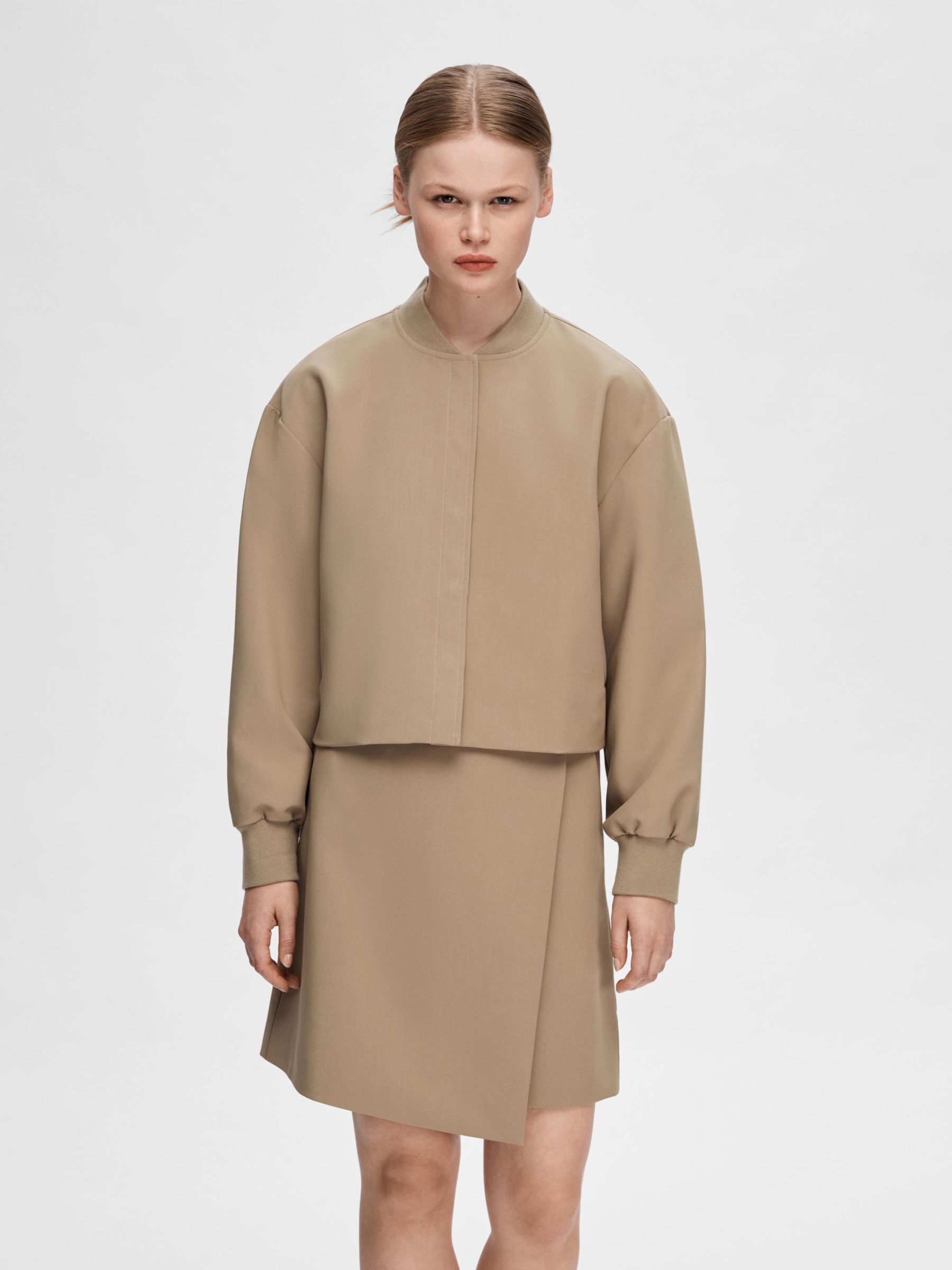 CROPPED BOMBER JACKET Grey SELECTED FEMME