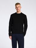 Selected TEXTURIERTER PULLOVER MIT RUNDHALSAUSSCHNITT, Black, highres - 16095614_Black_003.jpg