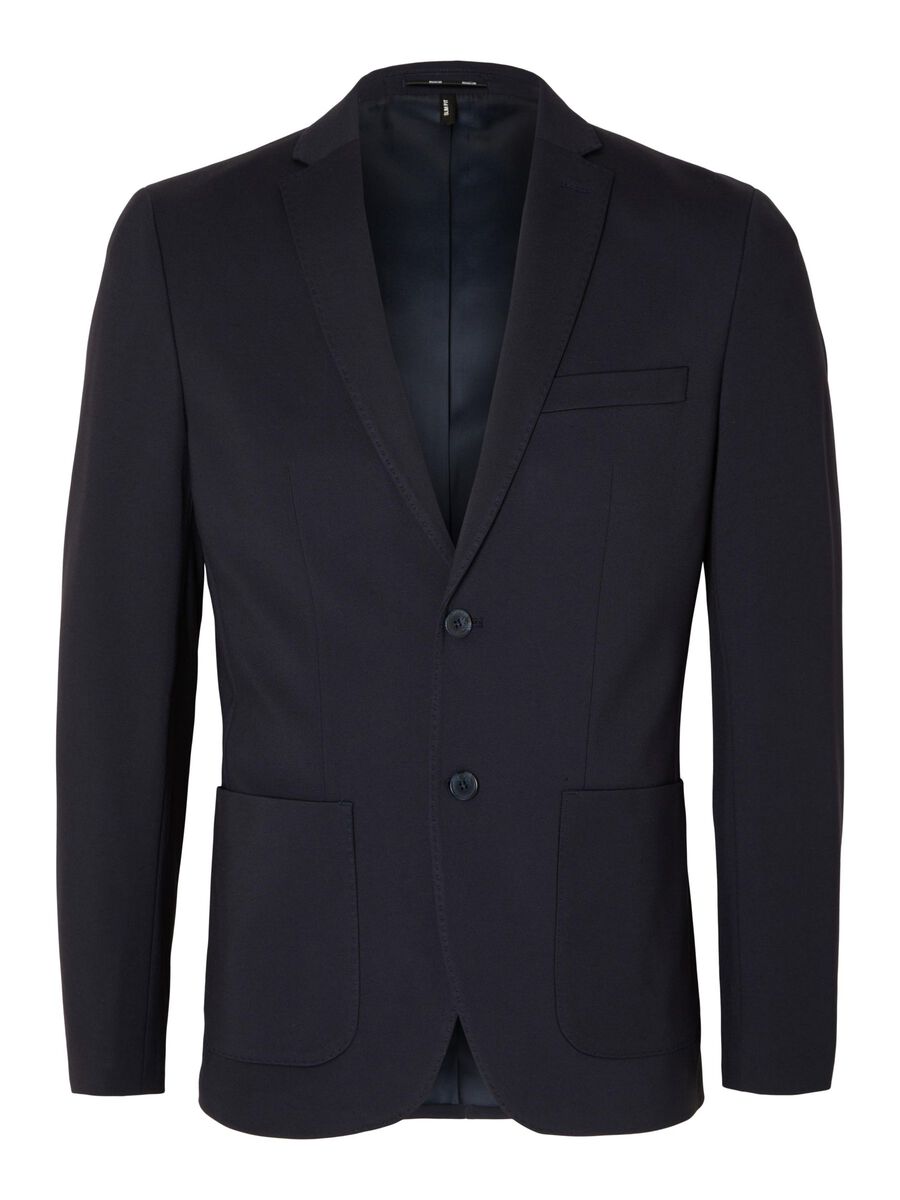 Selected VISCOSE BLEND SLIM FIT BLAZER, Navy Blazer, highres - 16092484_NavyBlazer_001.jpg