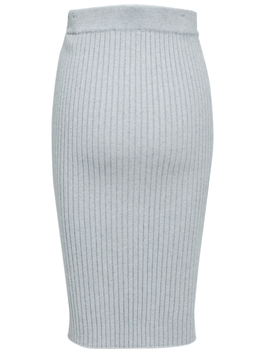 Selected KNITTED - SKIRT, Light Grey Melange, highres - 16059953_LightGreyMelange_002.jpg