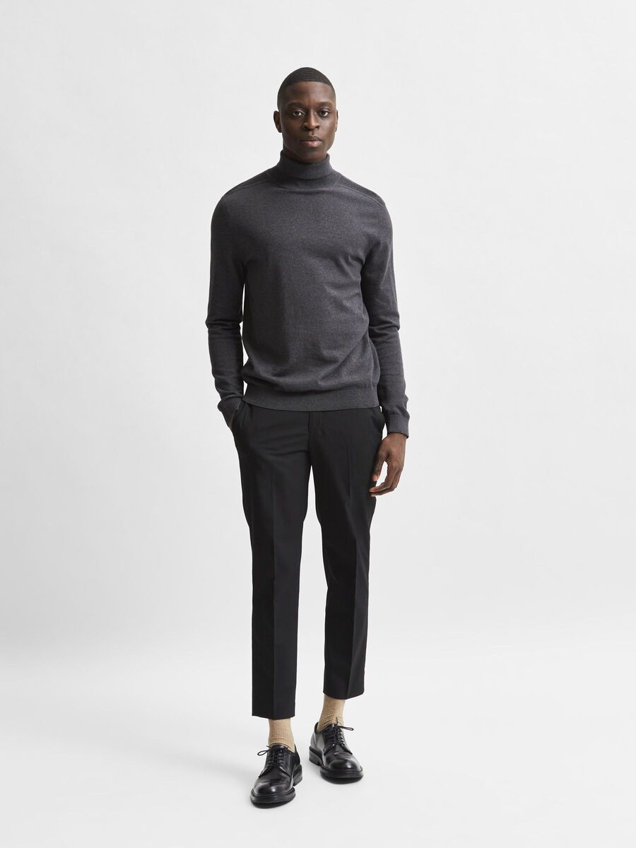 Selected LONG-SLEEVED ROLL NECK PULLOVER, Antracit, highres - 16074684_Antracit_779199_005.jpg