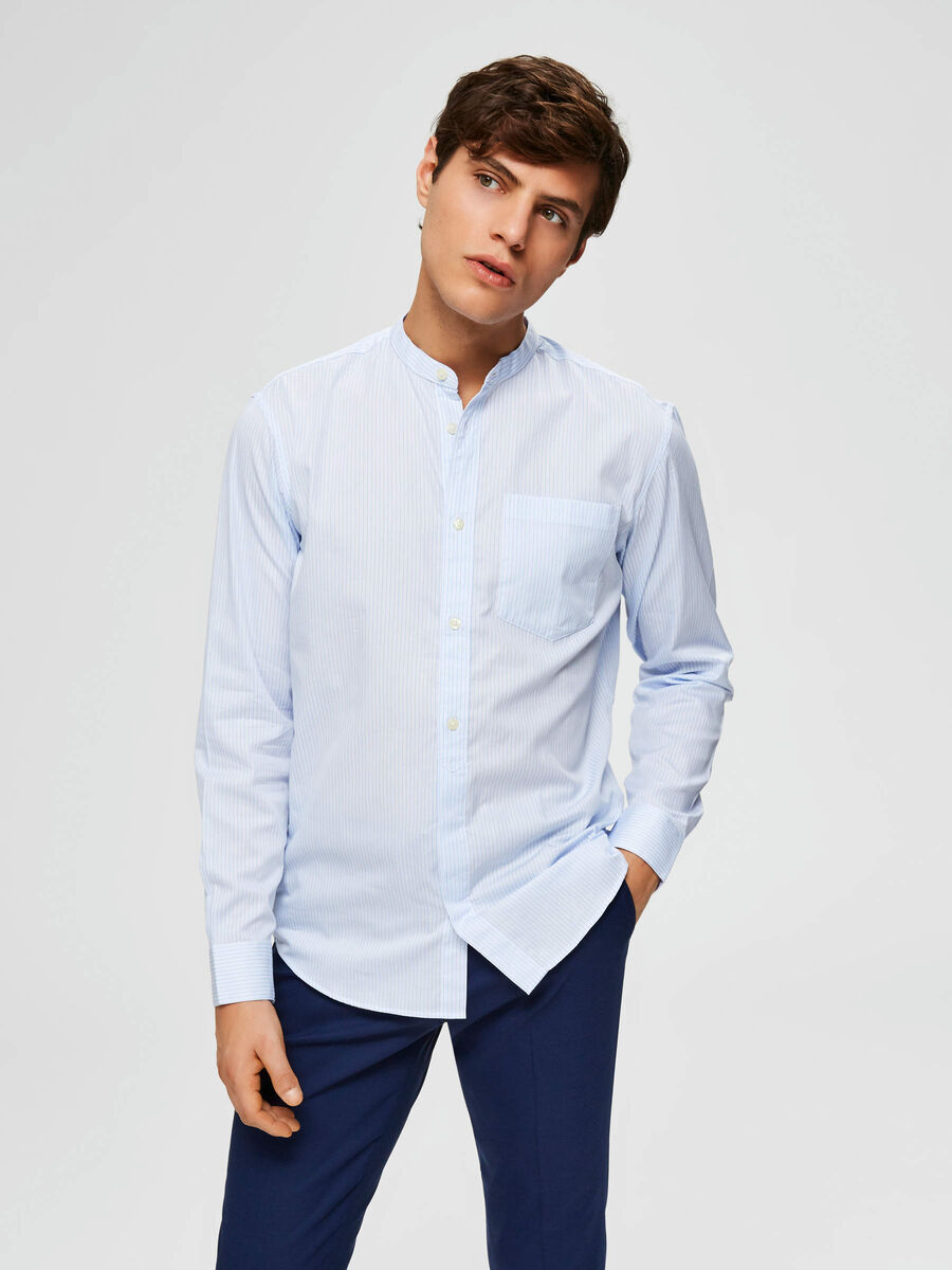 Selected MANDARIN COLLAR - SHIRT, Light Blue, highres - 16071711_LightBlue_729281_003.jpg