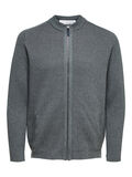 Selected SOFT ZIP-THROUGH CARDIGAN, Dark Grey Melange, highres - 16079758_DarkGreyMelange_001.jpg