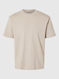 Selected SHORT-SLEEVED RELAXED FIT T-SHIRT, Pure Cashmere, highres - 16077385_PureCashmere_001.jpg
