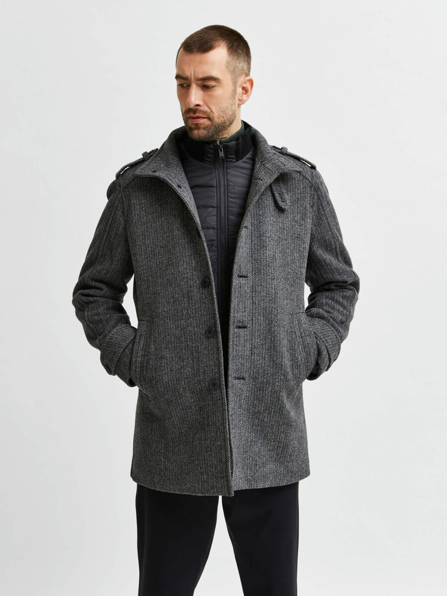 Selected FLEECE FRAKKE, Grey, highres - 16079354_Grey_892229_003.jpg