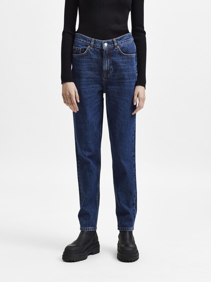 Selected MÖRK TVÄTT SLIM FIT-JEANS, Dark Blue Denim, highres - 16081223_DarkBlueDenim_003.jpg