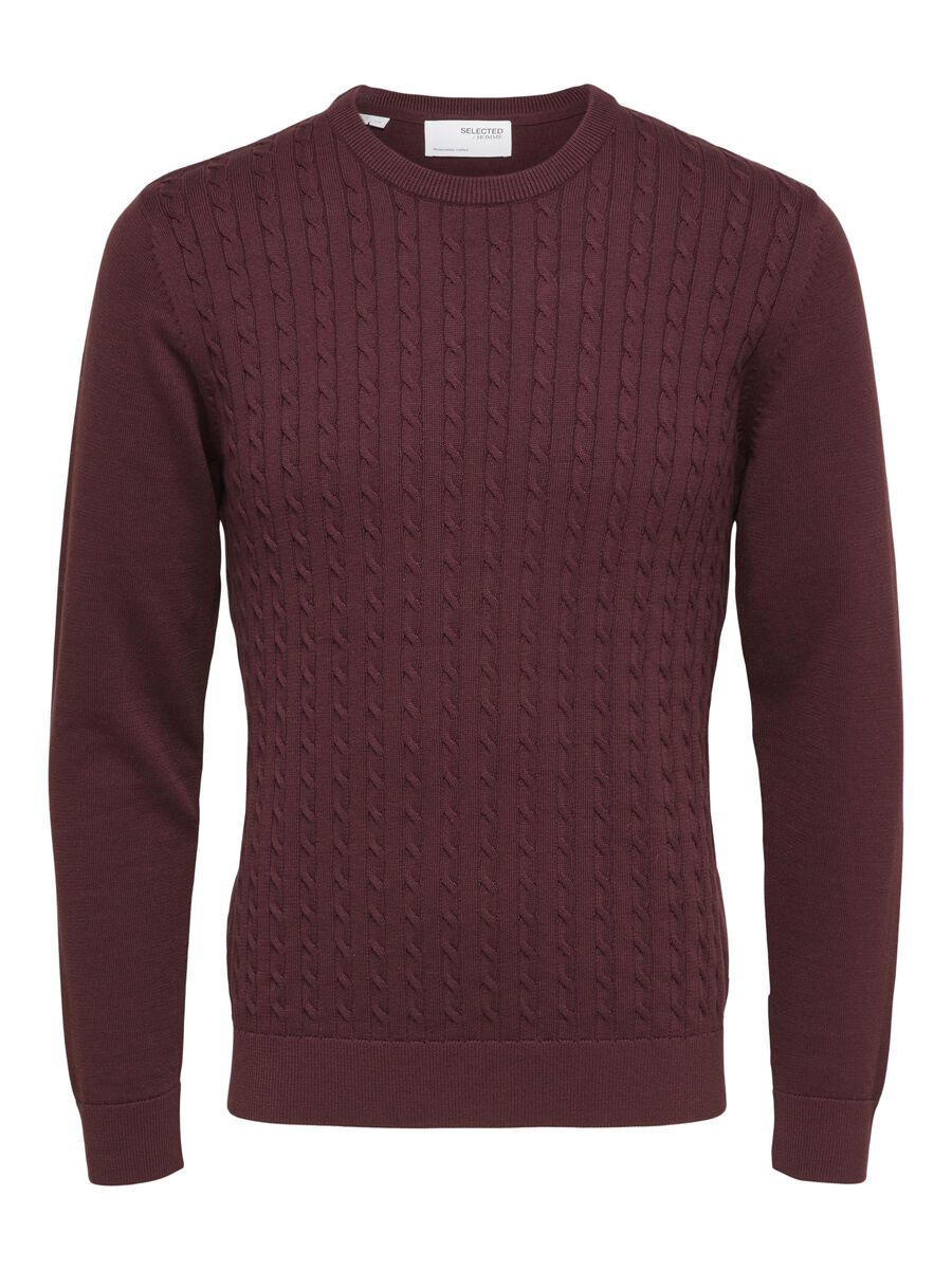 Selected CABLE KNIT JUMPER, Port Royale, highres - 16086736_PortRoyale_001.jpg