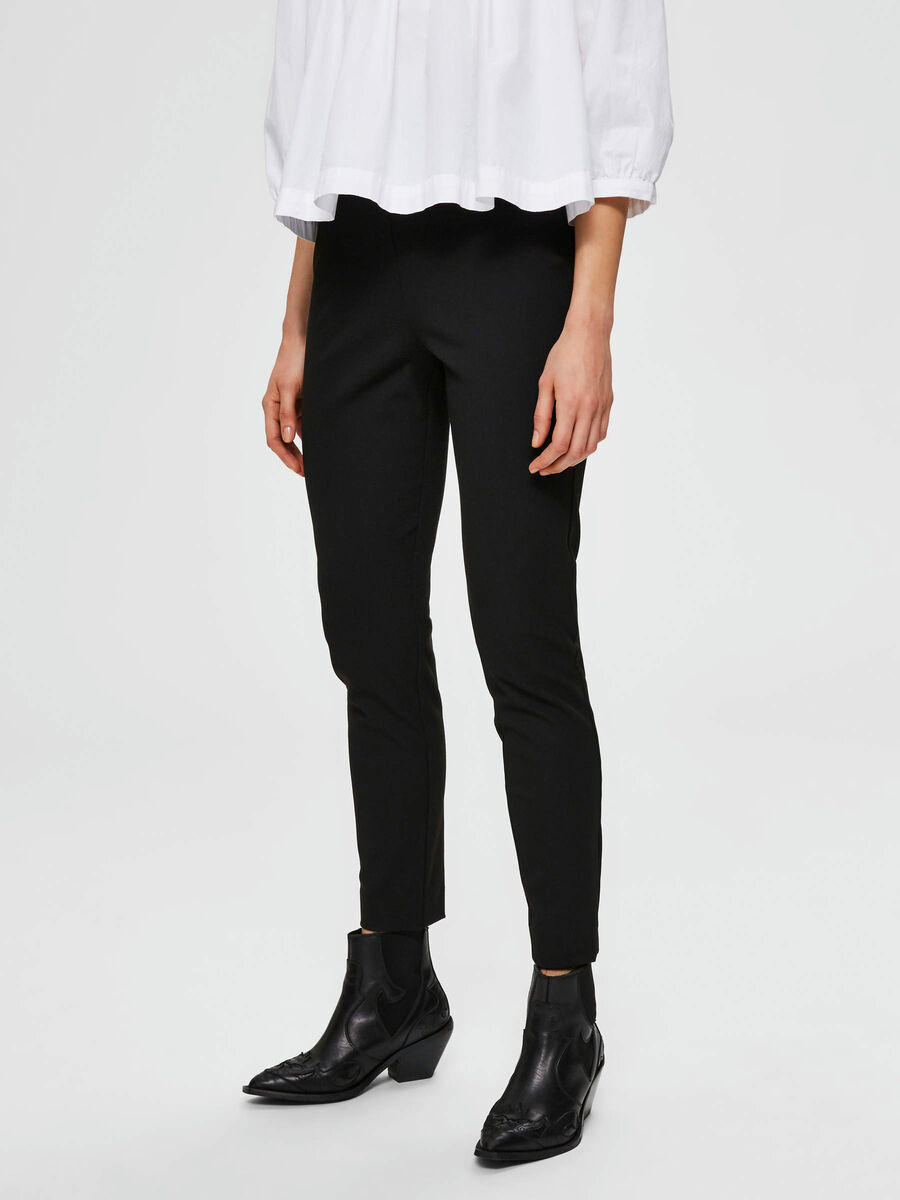 Selected HIGH WAIST - TROUSERS, Black, highres - 16072137_Black_003.jpg